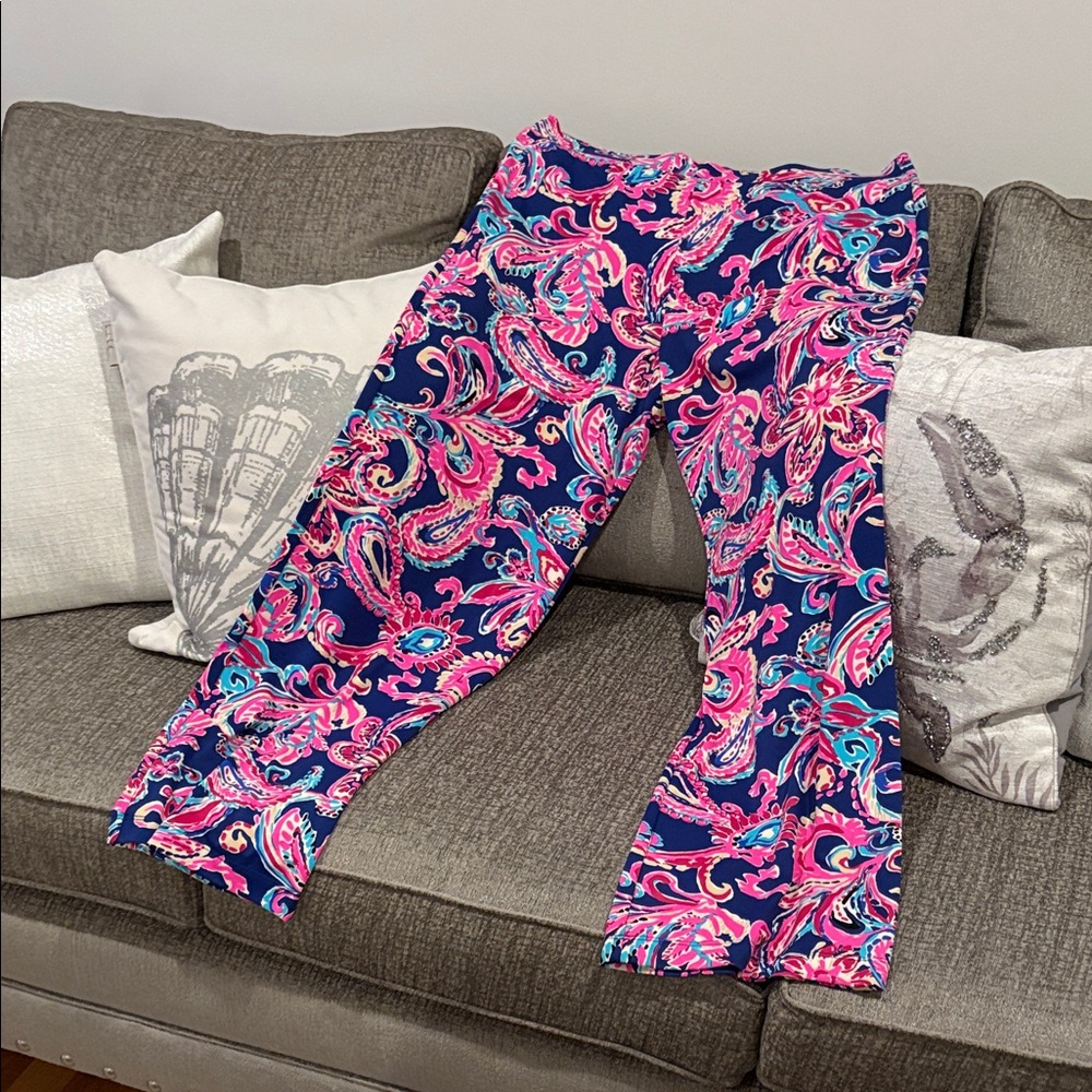 NWOT Lilly Pulitzer Bright Paisley Luxletic Pant Sz Med